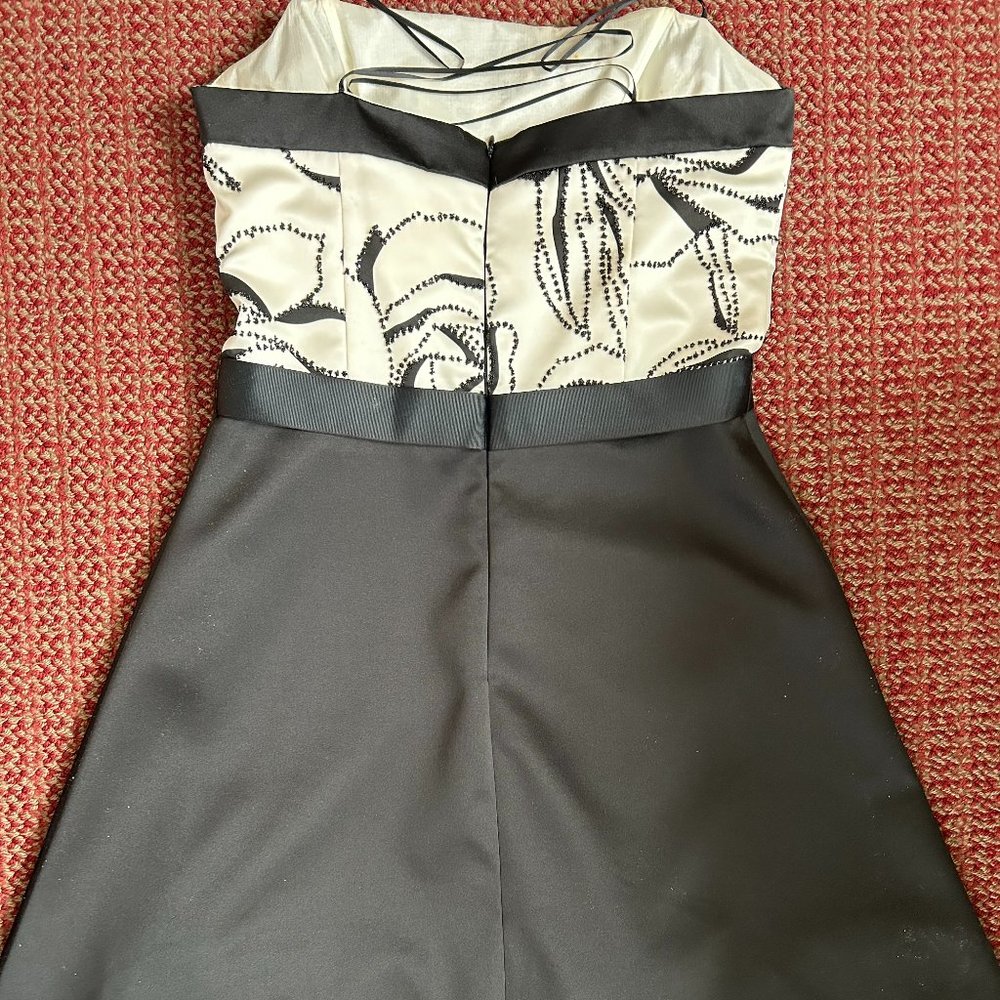 Dressy Strapless Black and White Dress - Picture 6 of 7